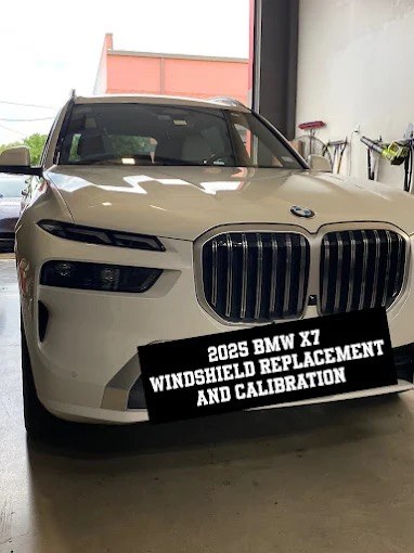 2025 BMW X7 after windshield replacement and ADAS camera calibration at JRD in Round Rock, TX